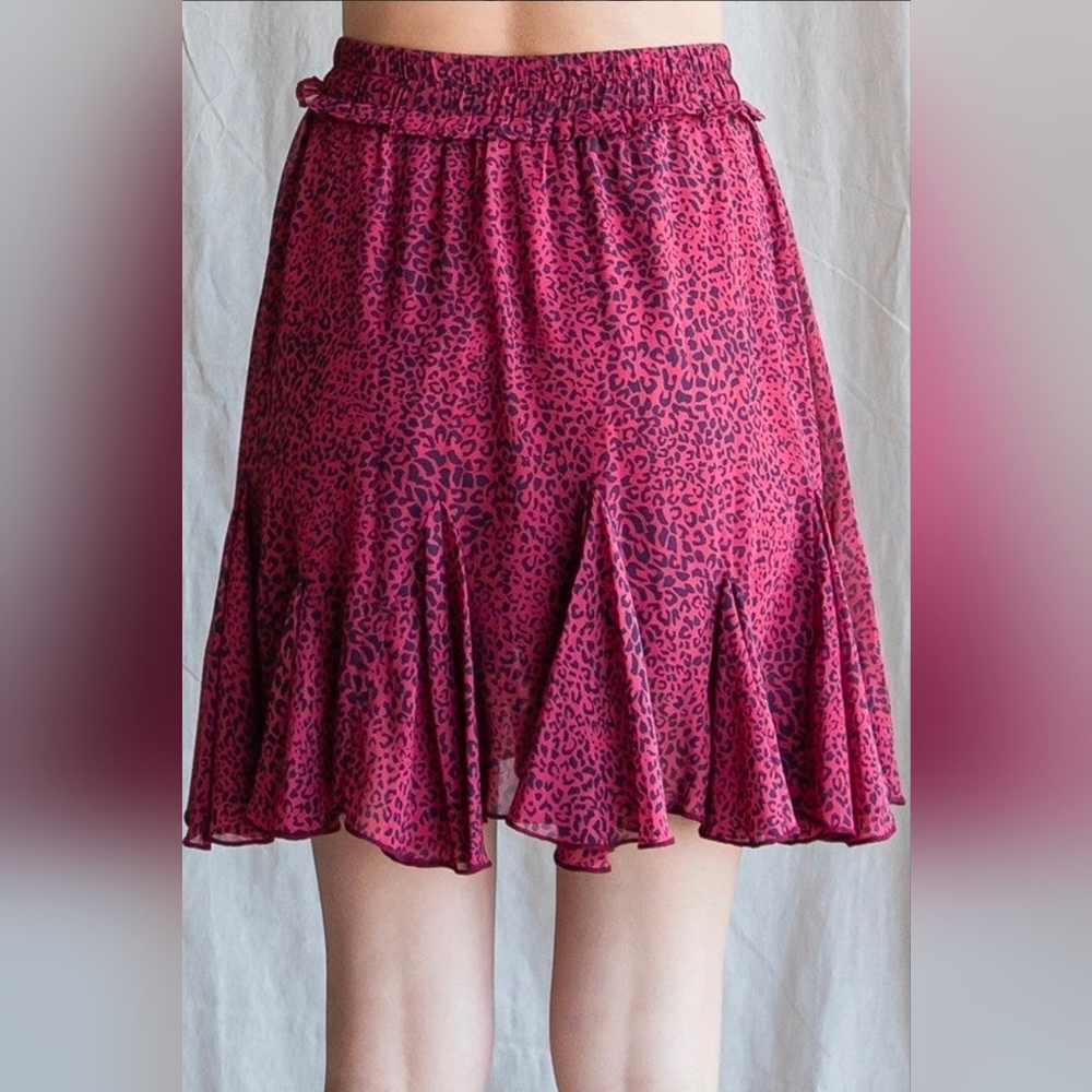 JODIFL Pink Leopard Print Skirt - Picture 2 of 2